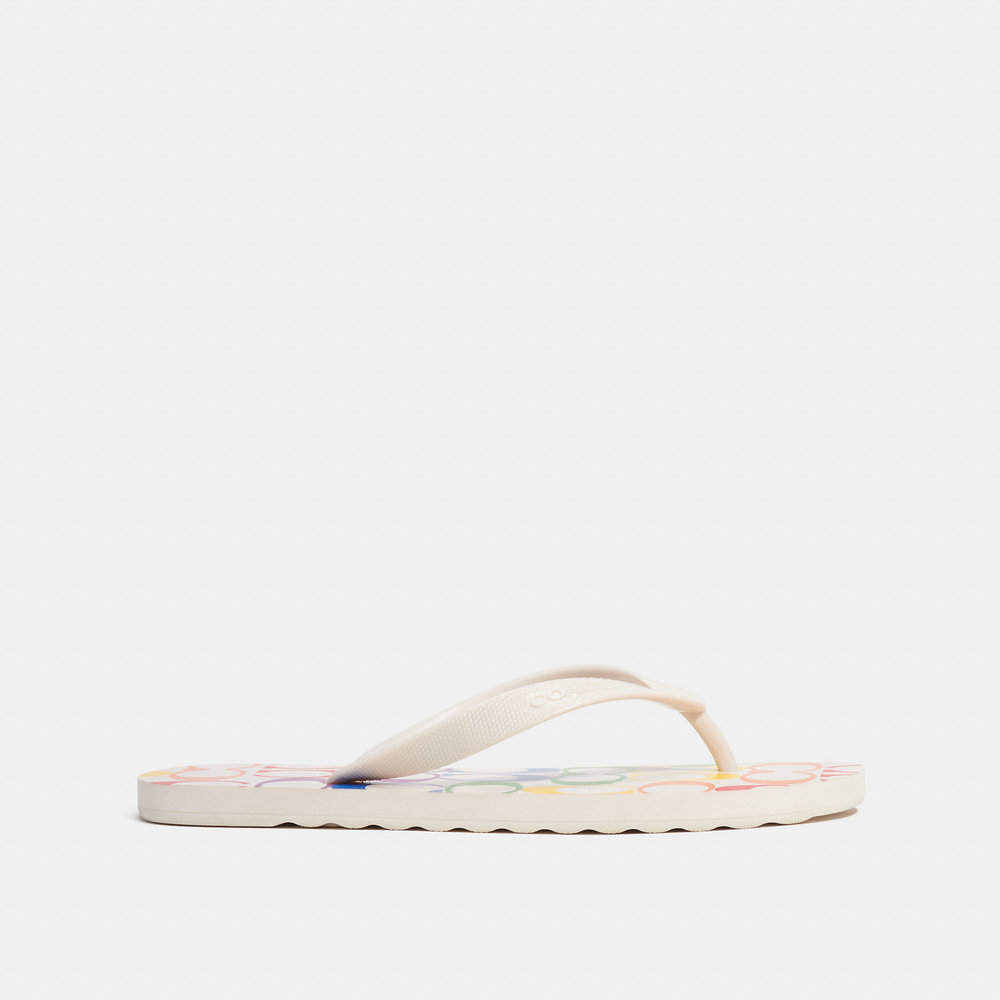 Coach Multicolor Signature Print Flip Flop Sandals - Picture 2 of 6